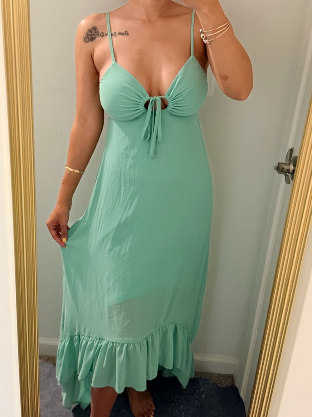 NWT! wild fable | Aqua Green Tie-Front Dress